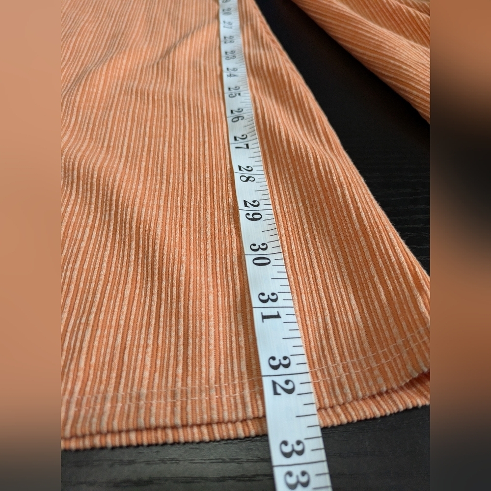 Olivia Rae Ribbed Orange Flare Two-Piece Set Small Tall - Picture 12 of 12